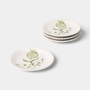 4pk 6" Green Hand Painted Stoneware Aralia Appetizer Plates - Threshold™